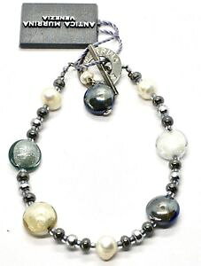 �y���������z�u���X���b�g�@�A�N�Z�T��?�@bracelet antica murrina venezia with murano glassand grey br818a06bracelet antica murrina venezia with murano glass silver