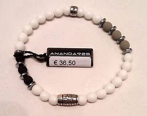 �y���������z�u���X���b�g�@�A�N�Z�T��?�@ananda 925mis l�u���X���b�gananda 925 stretchy bracelet with natural stone and silver white agate mis l
