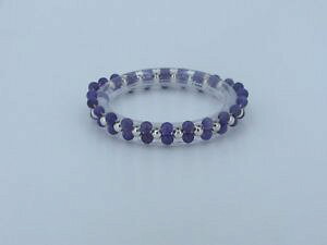 yzuXbg@ANZT?@925X^[OAWXguXbg925 sterling silver purple amethyst beaded stretch bracelet