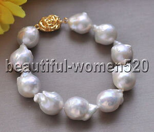 �y���������z�u���X���b�g�@�A�N�Z�T��?�@z8696 24mm�z���C�gbaroque keshi reborn pearl�u���X���b�g8z8696 24mm white baroque keshi reborn pearl bracelet 8inch