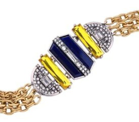 【送料無料】ブレスレット　アクセサリ—　sapphirenavyblueyellowラインストーンチェーンブレスレットsapphire navy blue yellow crystal rhinestone chunky chain gold silver bracelet