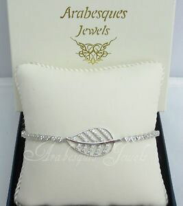 yzuXbg@ANZT?@AxXN[YS[hX^[OVo[NX^[tejXuXbgarabesques jewels rose goldsterling silvercrystal leafleaves tennis bracelet