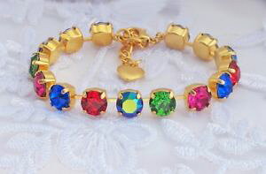 yzuXbg@ANZT?@XtXL[GgJbv`F[uXbgmulti coloured bracelet made from crystallized swarovski elements cup chain