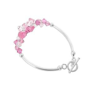 yzuXbg@ANZT?@X^[OVo[XtXL[GgsNNANX^uXbgC`sterling silver swarovski elements pink and clear crystal bracelet 75 in