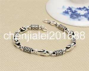 yzuXbg@ANZT?@oCos925X^[OhS}uXbgpure s925 sterling silver individuality retro square dragon scale mans bracelet