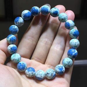 yzuXbg@ANZT?@Ehr[YuXbgnatural k2 volcanic azurite stone gemstone round beads bracelet 10mm aaa