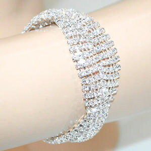 �y���������z�u���X���b�g�@�A�N�Z�T��?�@�u���X���b�g�V���o�[���C���X�g�[���X�^�C���b�V���u���X���b�gwomen bracelet silver rhinestone crystals stylish glitter bride bracelet g34