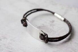 【送料無料】ブレスレット　アクセサリ—　パーソナライズブレスレットmens personalised leather bracelet