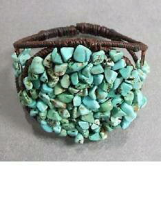 yzuXbg@ANZT?@^[RCYrbgJtgenuine turquoise bits wired waxed cotton cuff