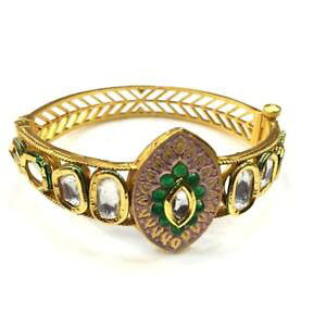 �y���������z�u���X���b�g�@�A�N�Z�T��?�@�n���h���C�h�u���X���b�gkundan high quality handmade meenakari bracelet hs00798