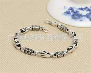 yzuXbg@ANZT?@X^[OVo[gXNGAhSXP[uXbgpure s925 sterling silver individuality retro square dragon scale mans bracelet