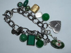 �y���������z�u���X���b�g�@�A�N�Z�T��?�@�J�[���}���J�C�g���C���X�g�[���{�[���u���X���b�gdyrberg kern charm egg malachite rhinestone ball bracelet