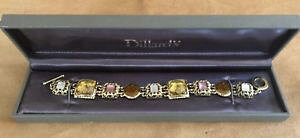 �y���������z�u���X���b�g�@�A�N�Z�T��?�@�G�i����2712�g�O��boho7 12 bracelet crystal square toggle floral enamel squares gold tones boho