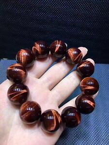 �y���������z�u���X���b�g�@�A�N�Z�T��?�@���b�h�^�C�K�[�A�C���E���h�r�[�Y�u���X���b�g20mm natural red tigers eye stone round beads stretchy bracelet