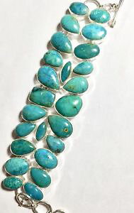 yzuXbg@ANZT?@striking color}JCgO[925uXbg78striking color chrysocolla gemstone handmade 925 silver bracelet 78