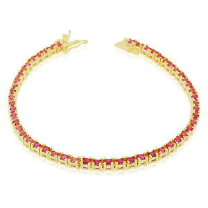 yzuXbg@ANZT?@X^[OVo[EhejXuXbg925 sterling silver yellow goldtone red rubytone round cz tennis bracelet, 7