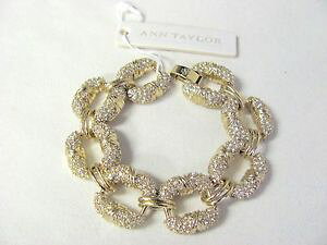 yzuXbg@ANZT?@AeC[}CNCXg[S[hNuXbg{[ann taylor micropave rhinestone gold statement link bracelet sparkily, nwt beau