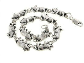 【送料無料】ブレスレット　アクセサリ—　ブタスターリングシルバーリンクブレスレットdetailed little pigs sterling silver pig link 7 bracelet
