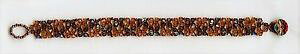 �y���������z�u���X���b�g�@�A�N�Z�T��?�@�g�p�[�Y�u���X���b�g�p�^�[��topaz amp; copper crystal bracelet, floral pattern 1009b see description below