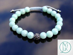 �y���������z�u���X���b�g�@�A�N�Z�T��?�@�X�^�[�����O�V���o�[�u���X���b�g�}�N�����q�[�����Oamazonite om sterling silver natural gemstone bracelet 69 macrame healing