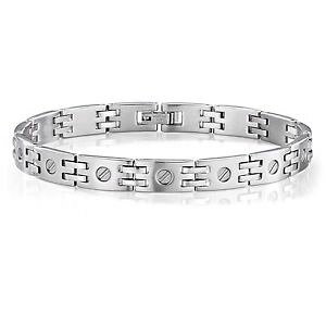 yzuXbg@ANZT?@uXbgZN^[YX`[Vo[bracelet sector mens szs28 basic jewelry polished steel adjustable silver