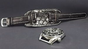 �y���������z�u���X���b�g�@�A�N�Z�T��?�@�A�����J�v���[�g�X�g���b�v���jwatch strap with american plate, available from 18mm to 24mmcrocodile