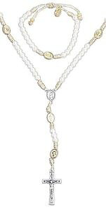 �y���������z�u���X���b�g�@�A�N�Z�T��?�@�u���X���b�g�Z�b�g�T��in communion first communion bracelet and rosary set, by my saint my hero