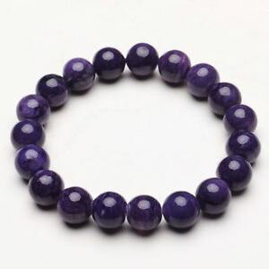 yzuXbg@ANZT?@NX^r[YuXbgXgb`101mm natural purple charoite crystal gemstone stretch beads bracelet zlbb056