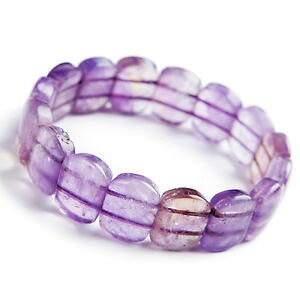 yzuXbg@ANZT?@AWXguXbgaaagenuine natural purple amethyst crystal rectangle beads bracelet aaa