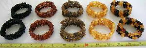 yzuXbg@ANZT?@oguXbgC[`bvr[Ybgbaltic amber adult bracelets memory wire polished chips beads whole lot 10