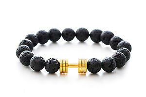 yzuXbg@ANZT?@S[hcrossfitlava stone dumbbell bracelet gold plated fitness jewelry workout crossfit gym