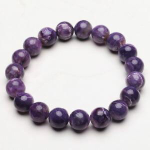 yzuXbg@ANZT?@NX^r[YuXbgXgb`104mm natural purple charoite crystal gemstone stretch beads bracelet zlbb045