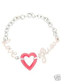 【送料無料】ブレスレット　アクセサリ—　ロゴシルバーブレスレットguess logo silver love heart love bracelet 2009