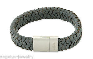 �y���������z�u���X���b�g�@�A�N�Z�T��?�@�u���X���b�galraune, bracelet en cuir extrme 19 cm, gris, acier inox aimant, 104821