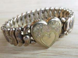 yzuXbg@ANZT?@CG[S[hn[gANZgXgb`uXbgyellow gold filled stretch bracelet with heart accent ~ 3e6048
