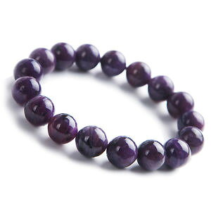 �y���������z�u���X���b�g�@�A�N�Z�T��?�@���E���h�r�[�Y�u���X���b�g listinggenuine natural purple charoite gemstone round beads bracelet 12mm aaa