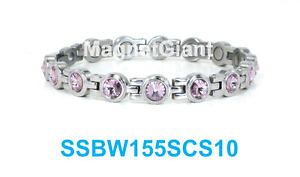 �y���������z�u���X���b�g�@�A�N�Z�T��?�@�A���W�X�g�e�j�X�X�e�����X�X�`�[�������N�V���o�[�u���X���b�gamethyst crystals women tennis magnetic316l stainless steel link silver bracelet