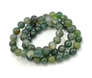 yzuXbg@ANZT?@RPmEr[YuXbgset of 3 moss agate gemstone elastic bead bracelet 8mm