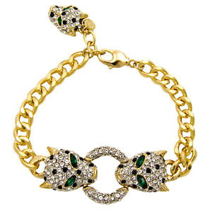 �y���������z�u���X���b�g�@�A�N�Z�T��?�@�o�g���[�E�B���\���N���X�^���w�b�h�����O�S�[���h�X�g���b�v�`�F�[��butler and wilson crystal leopard head ring gold strap chain