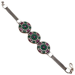 yzuXbg@ANZT?@IX}gRnhChGhr[X^[OVo[uXbgottoman handmade emerald, ruby gemstone sterling silver bracelet fine jewelry aa