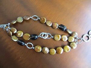 yzuXbg@ANZT?@Vo[uYJ[p[RCX[L[NI[cuXbgsilpada silver bronze color pearl coinsmoky quartz braceletb1850 retired