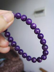 �y���������z�u���X���b�g�@�A�N�Z�T��?�@���E���h�r�[�Y�u���X���b�g listingnatural purple charoite gemstone round beads nice bracelet 8mm aaa