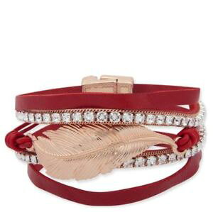 yzuXbg@ANZT?@rrbhXG[hXtXL[uXbg|[`bibi bijoux red amp; 18ct gold plated suede amp; swarovski bracelet bnwt amp; gift pouch