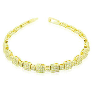 yzuXbg@ANZT?@X^[OVo[XNGAejXNAuXbg925 sterling silver yellow goldtone clear square cz tennis bracelet, 675