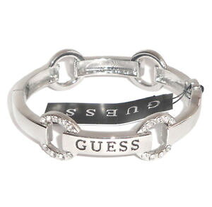�y���������z�u���X���b�g�@�A�N�Z�T��?�@�u���X���b�g�V���o�[���Sguess bracelet woman silver logo and rhinestones b1123557c1ir bjb0428