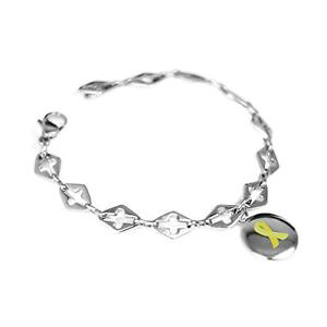 �y���������z�u���X���b�g�@�A�N�Z�T��?�@�J�X�^���u���X���b�g�X�`�[��myiddr custom engraved yellow awareness bracelet 316l steel