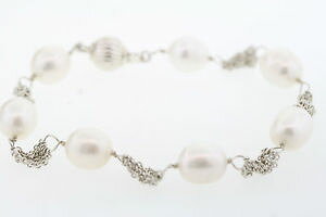 yzuXbg@ANZT?@85X^[O9mmw{[85 sterling silver genuine to 9mm oblong pearl culture bracelet wball