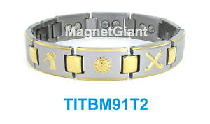 yzuXbg@ANZT?@StnCp[Y`^jEuXbgKEXS[hgolf high power mens magnetic titanium bracelet 5000 gauss magnets goldamp;silver