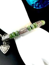 【送料無料】ブレスレット　アクセサリ—　ブライトンヒスイビードフレンチクオーターブレスレットbrighton silver plated jade bead destiny french quarter heart charm bracelet
