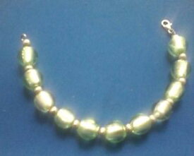 【送料無料】ブレスレット　アクセサリ—　スターリングシルバーライムグリーンビーズスペーサーブレスレットsterling silver dress bracelet with lime green beads and spacer length 75